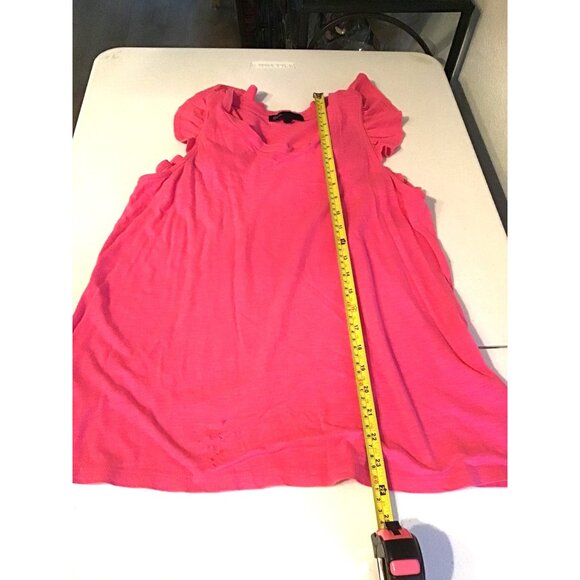 GIBSON- WOMEN FUSHIARUFFLE SLEEVE RACEBACK TANK TOP SIZE X-SMALL - Picture 5 of 7
